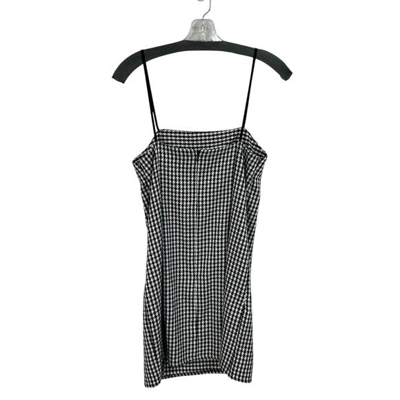 Urban Outfitters Black & White Houndstooth Checkered Mini Slip Dress Medium - Picture 6 of 7